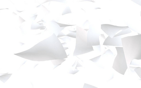 白色背景上孤立的一张张纸.抽象的金钱在空中飞舞.三维插图照片