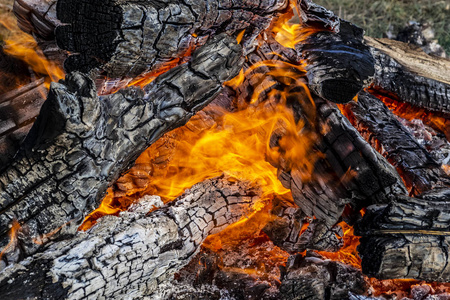 热的 地狱 木材 壁炉 灰烬 营地 夏天 燃烧 发光 熔炉