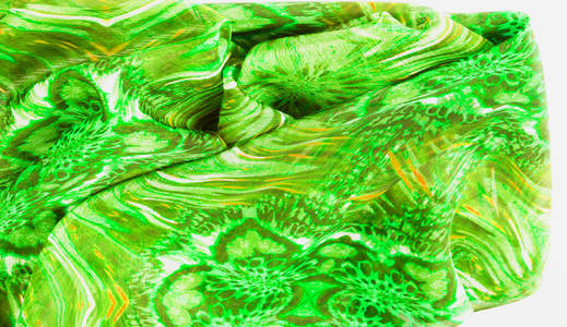 绿色翡翠色的丝绸.照片