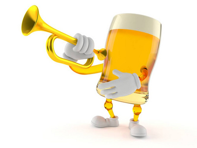 吹小号的啤酒角色照片