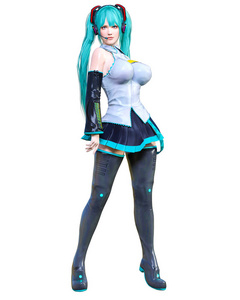 3d漫画cosplay动漫女孩.照片