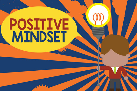 商业图片文字精神态度在您期待良好的结果站在男子领带手持插头插座