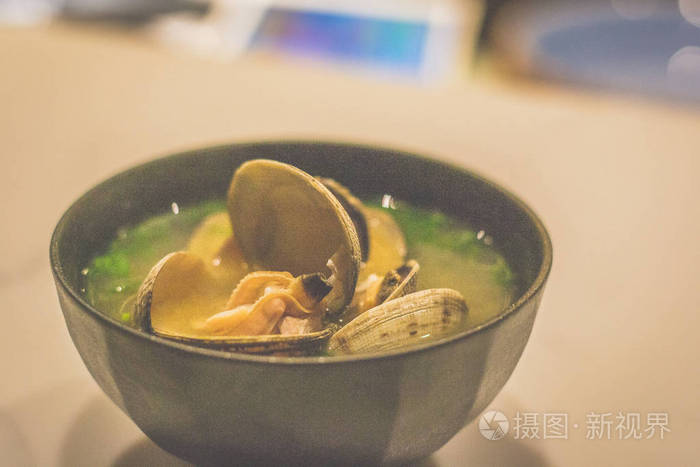 黑碗蛤蜊小炒芥末汤