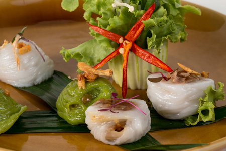 美食家 辣椒 越南人 午餐 烹饪 美味的 包裹 晚餐 盘子