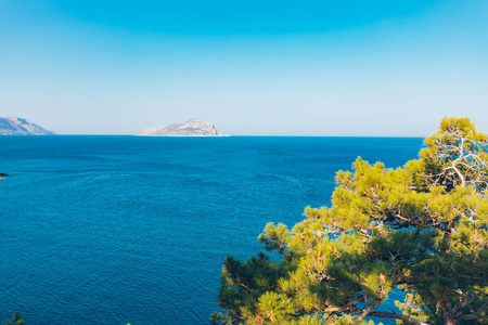 地中海 爱琴海 地平线 森林 泻湖 全景图 火鸡 悬崖 旅游业