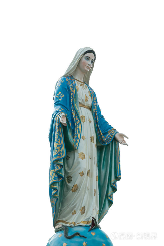 我们的夫人，白底圣母玛利亚。
