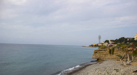 海滩 旅行 美丽的 海景 岩石 天空 波动 海洋 海岸 风景