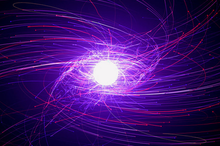 一颗中子星,一颗脉冲星,在黑暗的背景上.