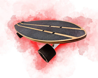 黑色和木质滑板的数码艺术品图片