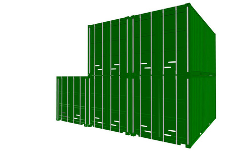 白底3D运输集装箱