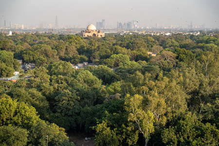 印度新德里鸟瞰城市景观照片