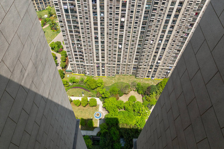 瓷器 街道 建筑 高的 外部 天空 城市 摩天大楼 市中心