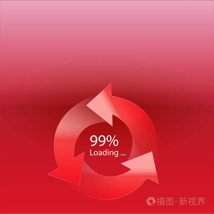 在白色背景上加载99符号概念