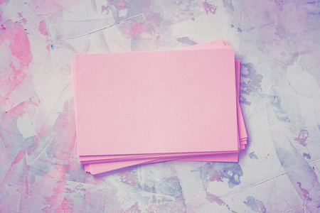 Empty pink cards on grey background Mockup