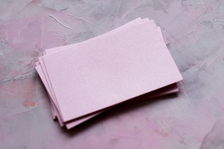 Empty pink cards on grey background Mockup