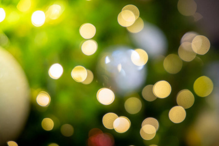 bokeh Christmas balls and Christmas tree 