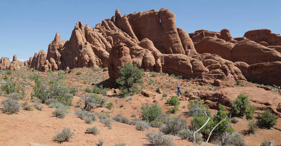 天空 岩石 模糊 形成 自然 砂岩 地质学 峡谷 西南 风景