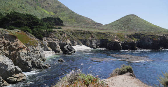 徒步旅行 冲浪 全景图 假期 岩石 旅行 半岛 公园 波浪