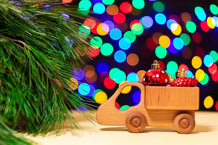 季节 卡车 丝带 颜色 圣诞老人 愉快的 复制 桌面 复古的