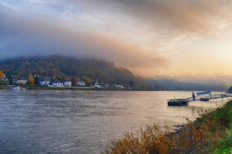 再生产 旅行 徒步旅行 风景 秋天 早晨 自然 旅游业 莱茵河