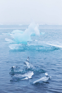 Bizarre  floes of Iceberg lagoon jokulsarlon on the south of 