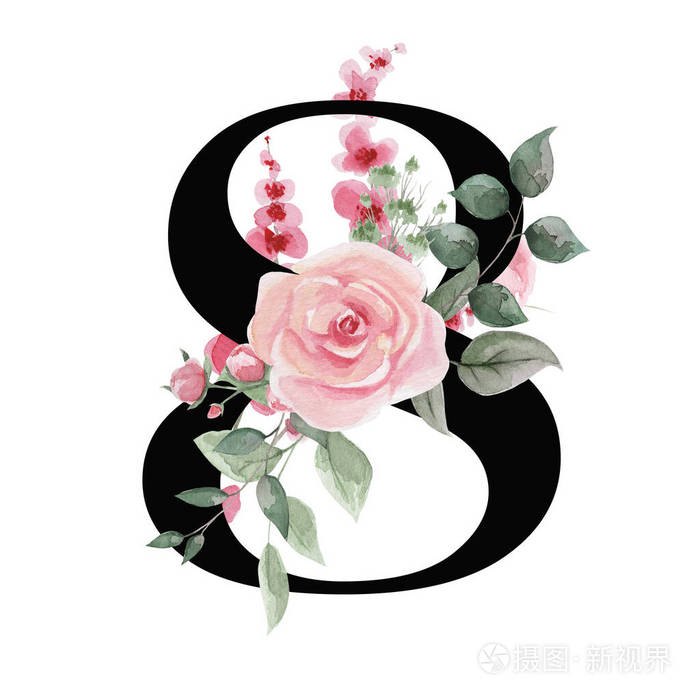 数字8为文字设计 节日贺卡 装饰和短信设计 婚礼请柬 照片 正版商用图片 摄图新视界
