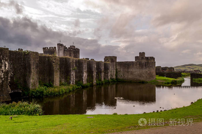威尔士 墙壁 城堡 旅游业 欧洲 旅行 纪念碑 建筑学 护城河