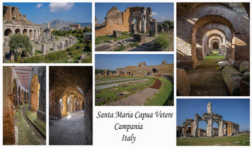 Ruins of an ancient amphitheater in Santa Maria Capua Vetere in 