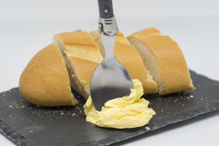 有健康饮食的黄油面包早餐