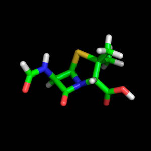 插图 三维渲染 青霉素 科学 化学结构 分子 化学 医学