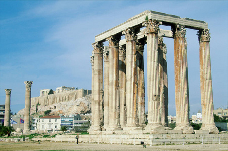 历史的 建筑学 科林斯柱 旅游业 外部 旅行 雅典 日光