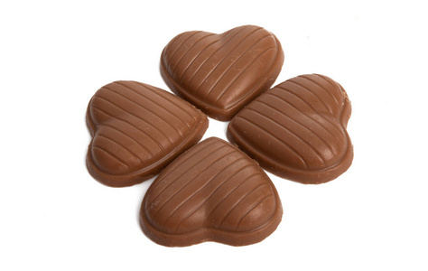 chocolate hearts isolated 