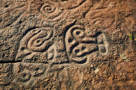 古代文明的岩画。由中美洲的土著人由泰诺印第安人制造。包括古代的字母符号和符号。