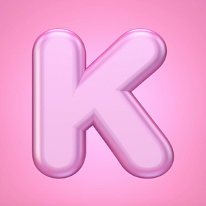 粉红色字体字母k 3d照片