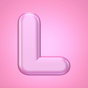 粉红色字体字母l 3d照片