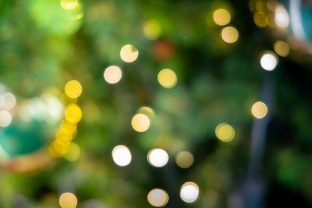 bokeh Christmas balls and Christmas tree 