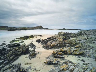 自然 岩石 海滩 旅游业 苏格兰 逃跑 海岸 旅行 情景