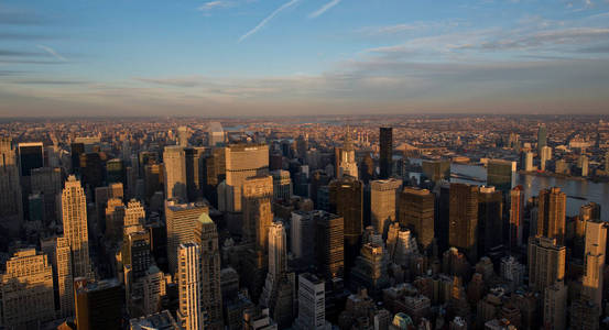 城市景观 建筑 城市 傍晚 天际线 曼哈顿 旅行 地标 天空
