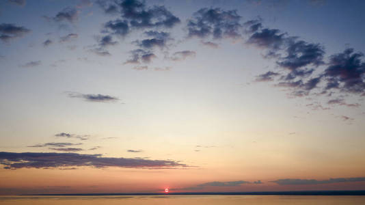 日落天空背景。夕阳余晖