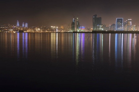 巴库海滨大道夜景