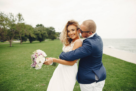 Elegant wedding couple