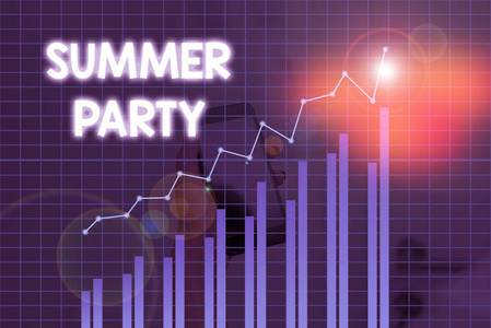 手写文本夏季聚会。这个概念是指在暑假或放学期间举行的社交聚会。