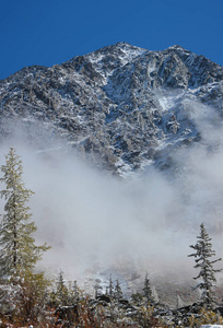 雪山，雾