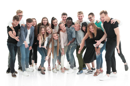 一群志同道合的成功青年照片