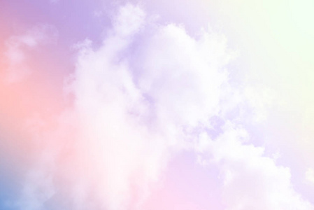 Bright sky and cloud colorful pink and blue pastel tone color.  