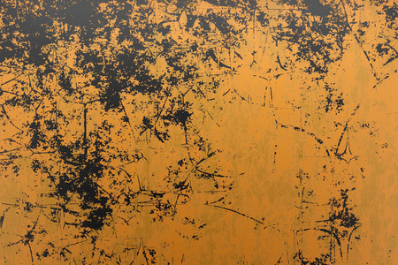 涂鸦墙涂成黄色。抽象纹理金属石膏。垃圾风格背景概念。三维渲染
