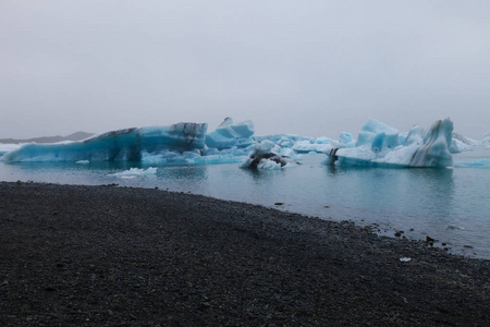 Bizarre  floes of Iceberg lagoon jokulsarlon on the south of 