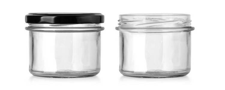 empty glass jar isolated 