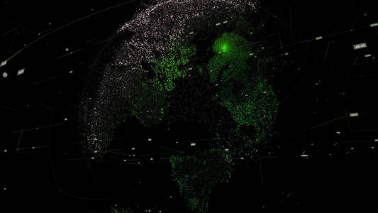 动画.具有球,线,点和数字背景的概念网络数据赛博空间照片