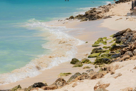 假期 海湾 海滩 假日 绿松石 地平线 波动 加勒比 海岸